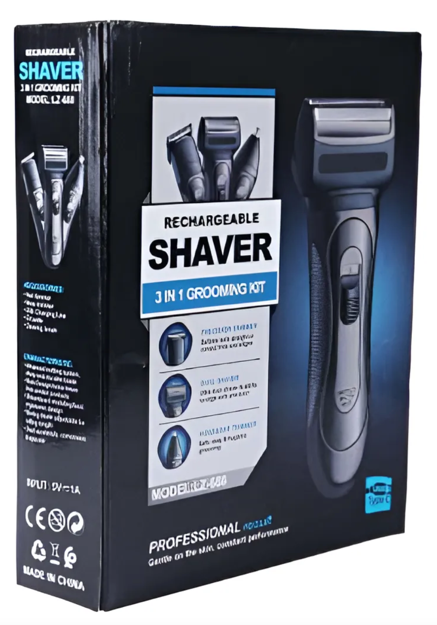 Máquina de afeitar silenciosa - Kit 3 en 1
