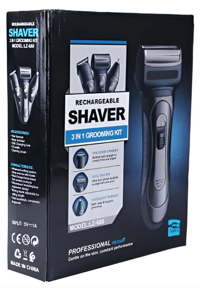 Máquina de afeitar silenciosa - Kit 3 en 1
